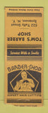 Matchbook Cover - Tom's Barber Shop Syracuse NY BOBTAIL
