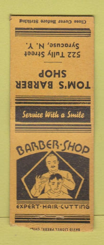 Matchbook Cover - Tom's Barber Shop Syracuse NY BOBTAIL