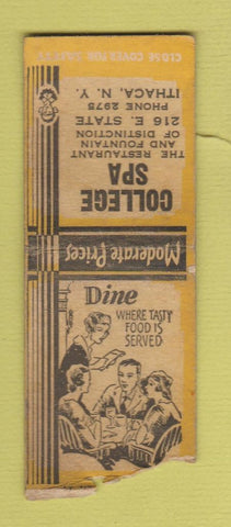 Matchbook Cover - College Spa Ithaca NY WEAR BOBTAIL