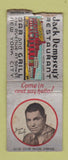 Matchbook Cover - Jack Dempsey's Restaurant New York City Boxing WEAR BOBTAIL