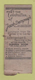 Matchbook Cover - Jack Dempsey's Restaurant New York City Boxing WEAR BOBTAIL