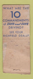 Matchbook Cover - Richfield oil gas John Letter Syracuse NY POOR BOBTAIL