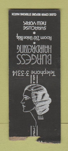 Matchbook Cover - Burgess Hair Salon Syracuse NY Girlie BOBTAIL
