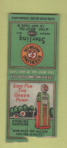 Matchbook Cover - Sterling Motor Oil gas BOBTAIL