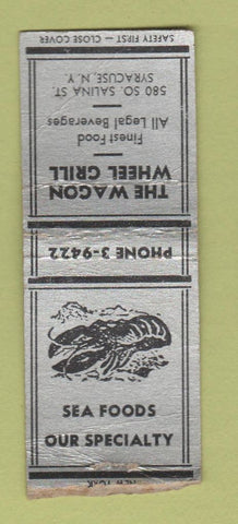 Matchbook Cover - Wagon Wheel Grill Syracuse NY WEAR BOBTAIL