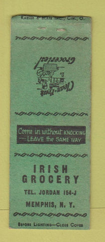 Matchbook Cover - Irish Grocery Memphis NY WEAR BOBTAIL #1