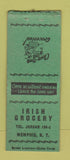 Matchbook Cover - Irish Grocery Memphis NY  BOBTAIL #2