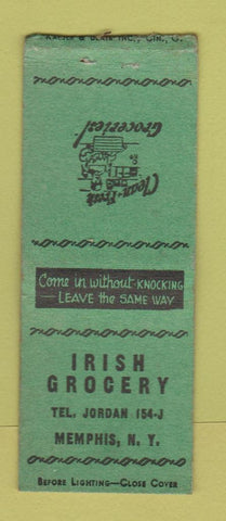 Matchbook Cover - Irish Grocery Memphis NY  BOBTAIL #2