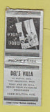 Matchbook Cover - Del's Villa  BOBTAIL