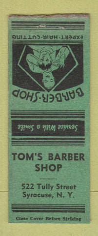 Matchbook Cover - Tom's Barber Shop Syracuse NY BOBTAIL