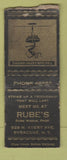 Matchbook Cover - Rube's Syracuse NY girlie WORN BOBTAIL