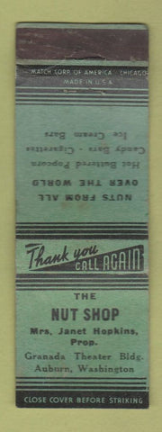 Matchbook Cover - The Nut Shop Auburn WA WORN