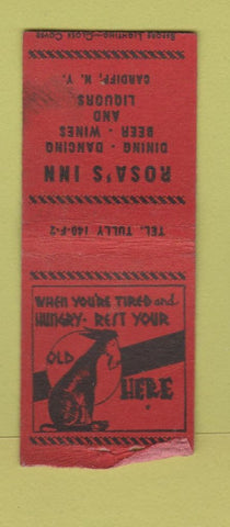 Matchbook Cover - Rosa's Inn Cardiff NY WEAR BOBTAIL