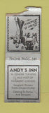 Matchbook Cover - Andy's Inn Fairmount Corners NY?  BOBTAIL