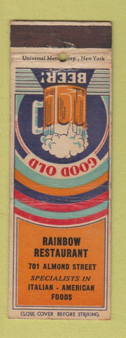 Matchbook Cover - Rainbow Restaurant Syracuse NY WEAR