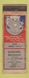Matchbook Cover - McCollum's Restaurant Elbridge NY POOR