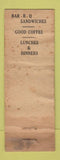 Matchbook Cover - McCollum's Restaurant Elbridge NY POOR