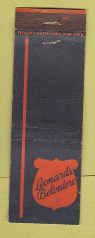 Matchbook Cover - Leonards Belvedere Syracuse NY Federal LONG WEAR