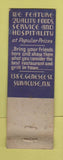 Matchbook Cover - Leonards Belvedere Syracuse NY Federal LONG WEAR