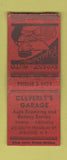 Matchbook Cover - Cleverly's Garage Syracuse NY WORN BOBTAIL