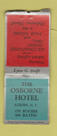 Matchbook Cover - Osborne Hotel Auburn NY  BOBTAIL