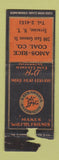 Matchbook Cover - D&H Anthracite Coal Amos Rice Syracuse NY POOR STRIKER