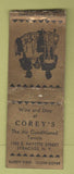 Matchbook Cover - Corey's Syracuse NY WEAR BOBTAIL