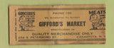 Matchbook Cover - Gifford's Market Canastota NY WEAR BOBTAIL
