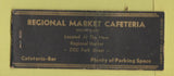 Matchbook Cover - Regional Market Cafeteria Syracuse? NY BOBTAIL