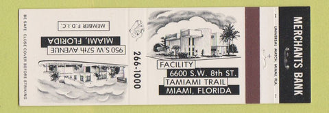 Matchbook Cover - Merchants Bank Miami FL