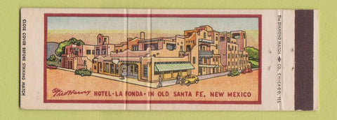Matchbook Cover - Fred Harvey Hotel La Fonda Santa Fe NM Full Length