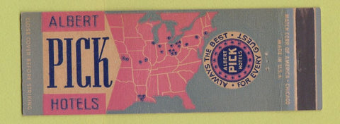 Matchbook Cover - Albert Pick Hotels Full Length