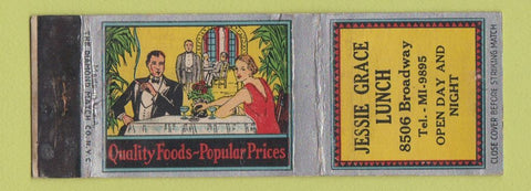 Matchbook Cover - Jessie Grace Lunch WEAR deco