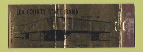 Matchbook Cover - Lea County State Bank Hobbs NM