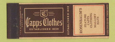 Matchbook Cover - Capps Clothes Rosenbaum's