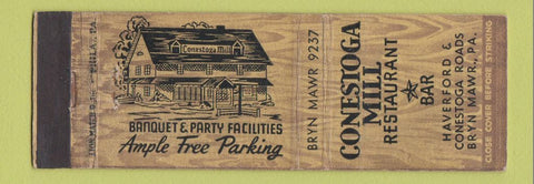 Matchbook Cover - Conestoga Mill Restaurant Bryn Mawr PA