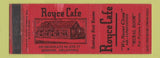 Matchbook Cover - Royce Cafe Edmond OK WEAR