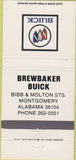 Matchbook Cover - Brewbaker Buick Montgomery AL 30 Strike