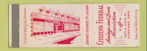 Matchbook Cover - Citizens Federal Savings and Loan Cleveland OH