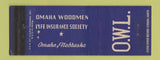 Matchbook Cover - Omaha Woodmen Insurance Omaha NE