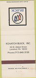 Matchbook Cover - Kovatch Buick Lansford PA 30 Strike