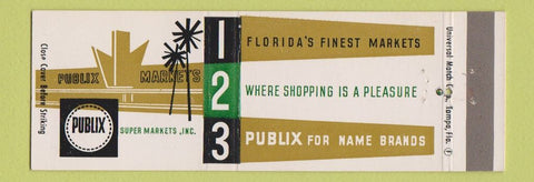 Matchbook Cover - Publix Grocery Stores Full Length