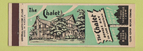 Matchbook Cover - The Chalet Donges Bay Thiensville WI
