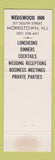 Matchbook Cover - The Wedgwood Inn Morristown NJ
