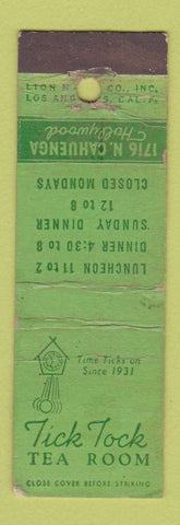 Matchbook Cover - Tick Tock Tea Room Hollywood CA WEAR MIDGET