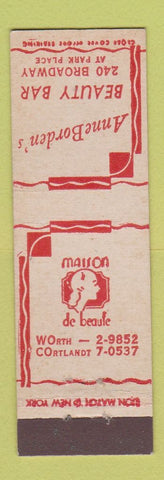 Matchbook Cover - Anne Borden's Beauty Bar New York City? MIDGET