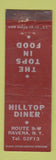 Matchbook Cover - Hilltop Diner Ravena NY WEAR MIDGET