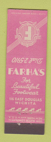 Matchbook Cover - Farha's Shoes Wichita KS MIDGET