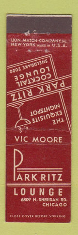 Matchbook Cover - Park Ritz Lounge Chicago IL MIDGET