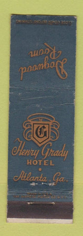 Matchbook Cover - Henry Grady Hotel Atlanta GA Dogwood Room MIDGET